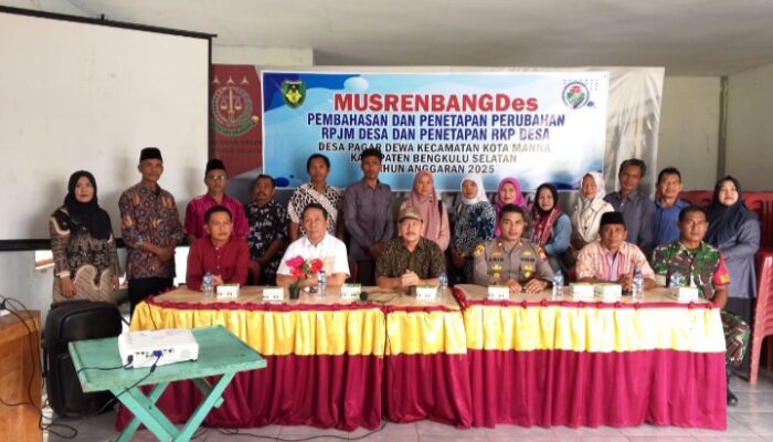 Pemdes Pagar Dewa Musyawarah Penetapan, Perubahan RPJMDES, RKPdes Tahun 2025.