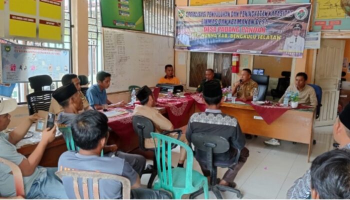 Pemdes Padang Padan Gelar Acara Sosialisasi, Peningkatan Kapasitas Linmas Dan Keamanan Desa….