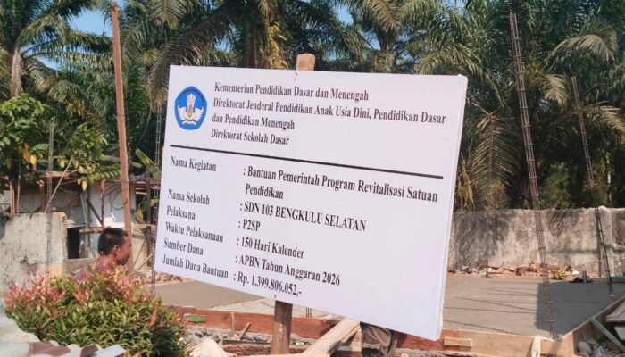 Program Revitalisasi Satuan Pendidikan SDN 103 Bengkulu Selatan Diduga Tidak Sesuai Juknis.