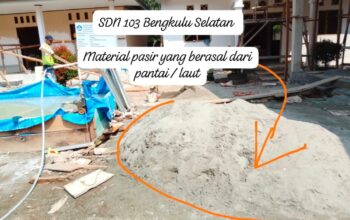 Proses Pengerjaan Program Revitalisasi ( SDN / 103 ) Bengkulu Selatan Diduga Melanggar UU Minerba Gunakan Pasir Ilegal.